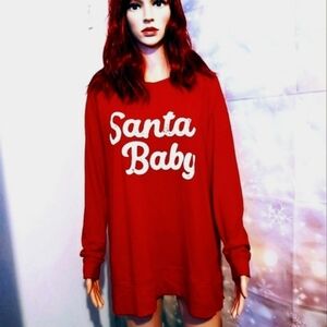 ISABEL MATERNITY SANTA BABY GRAPHIC LONG SLEEVE TOP WOMEN'S MATERNITY SIZE XL